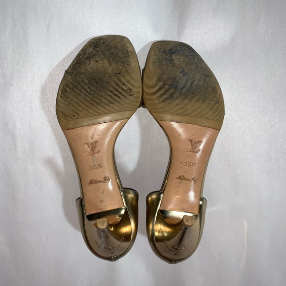 authentic LOUIS VUITTON size 35.5 metallic sandals - Picture 13 of 15